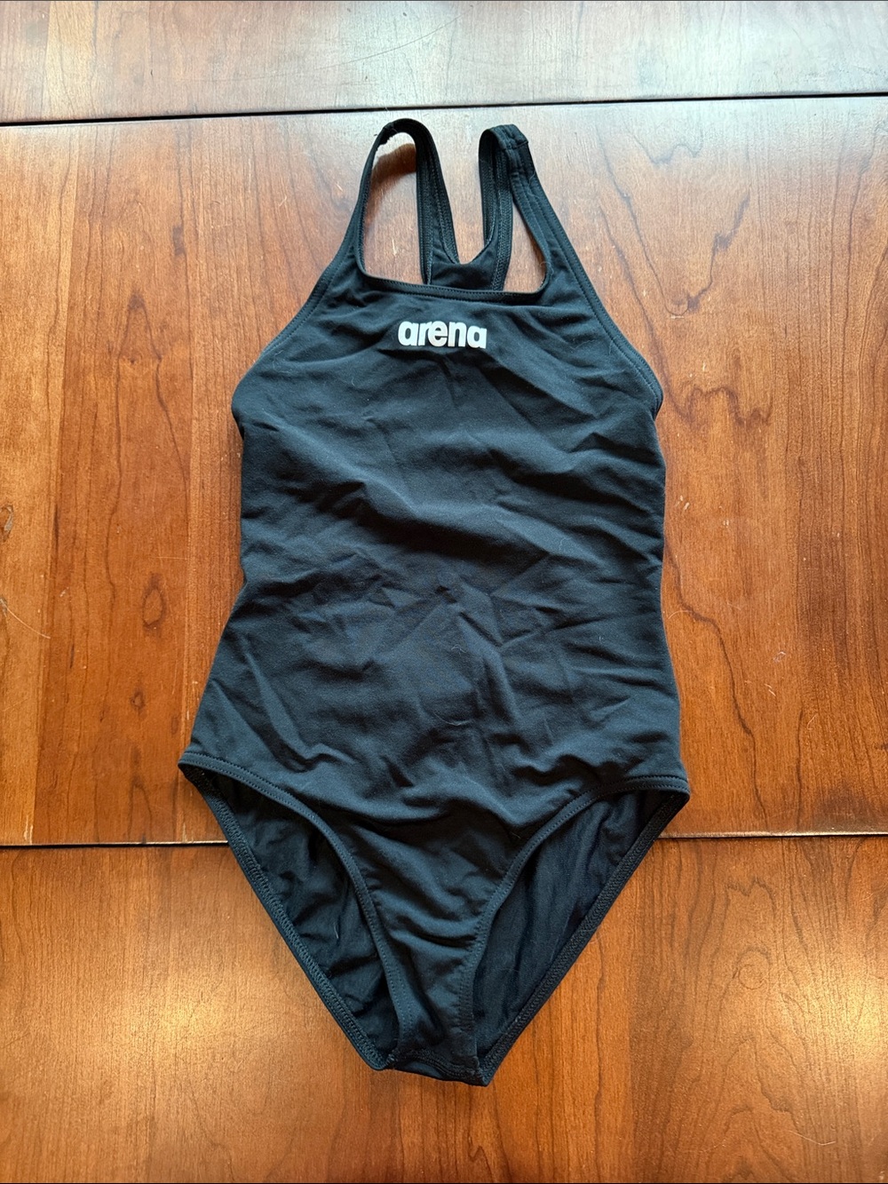 Arena Kids Black One-Piece Swimsuit with White Logo